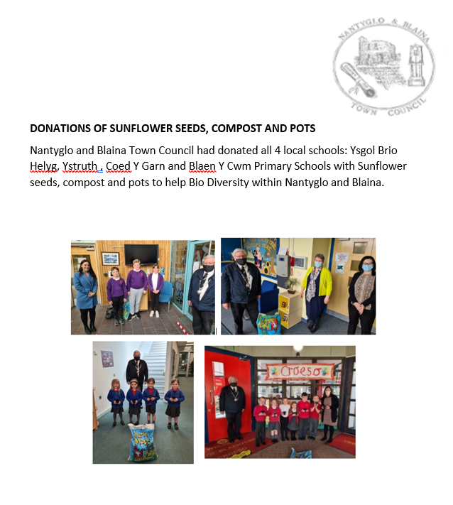 DONATION OF SUNFLOWER SEEDS, COMPOST AND POTS