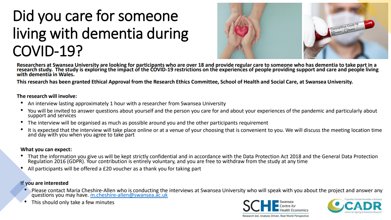 Did you care for someone  living with dementia during  COVID-19?