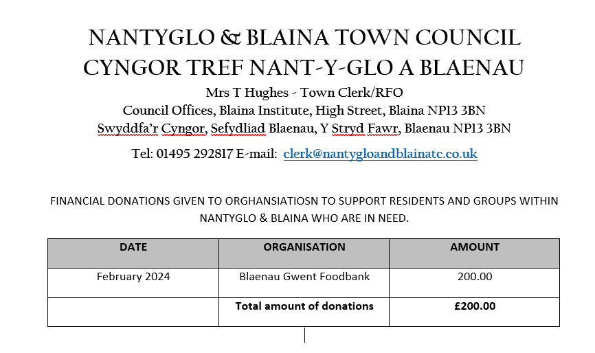 Donations Feb 
